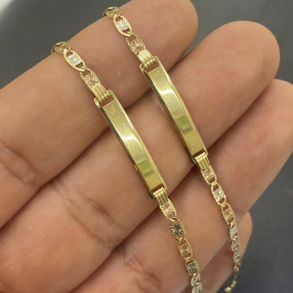 Baby ID Bracelet 5.5 10K Real Gold For Newborn Pulsera de Oro Real Para Bebés - Picture 6 of 8